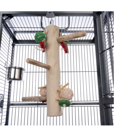 Java Wood XL Parrot Perch Station Swing